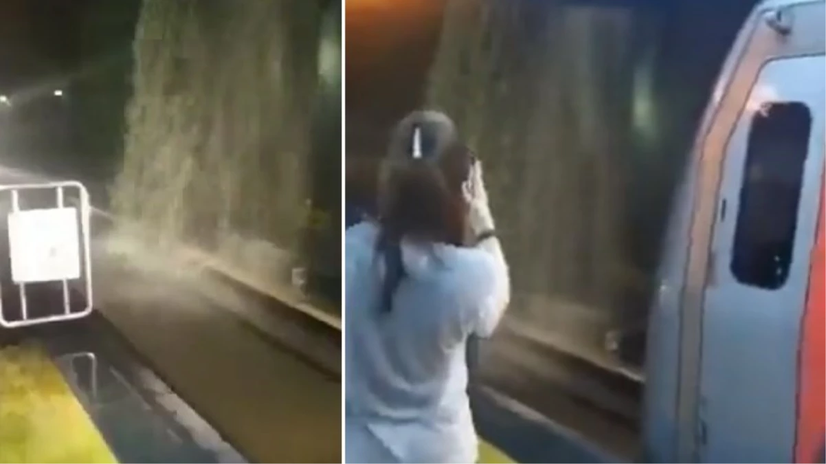 Sağanak yağışın etkili olduğu Ankara’da metroyu su bastı, yolcular tahliye edildi