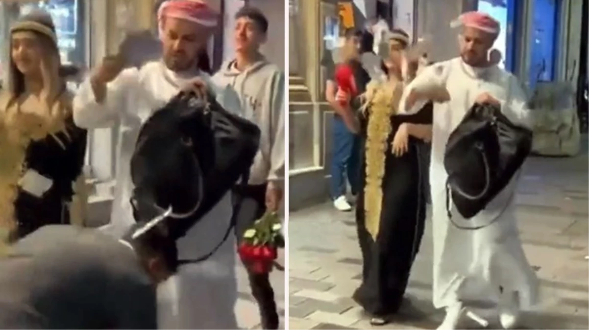 Görüntüler 2022 yılında çekilmiş! İstiklal Caddesi’nde para saçan şahıslardan biri yakalandı