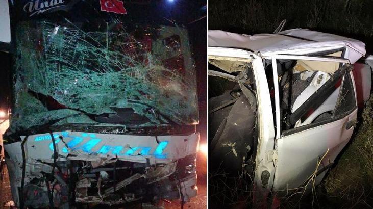 Otomobil ile yolcu otobüsü çarpıştı! Ölü ve yaralılar var