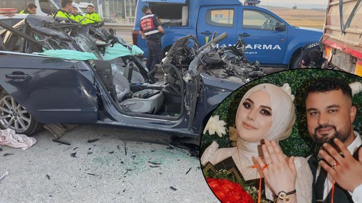 Nişanlı çiftin feci ölümü! Araç paramparça oldu