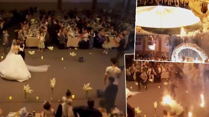 Irak’taki düğünde yangının ilk çıkış anı kamerada! Korkunç görüntüler…