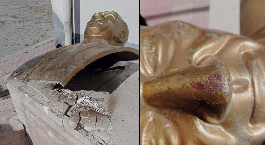 Atatürk büstüne zarar veren 2 kişi gözaltına alındı