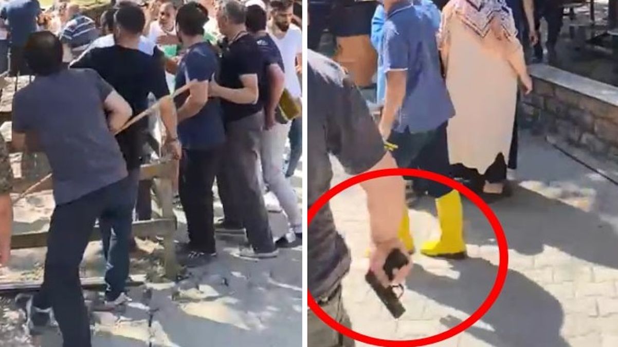 Türbede yumruklu ve sopalı anahtar kavgası! Ortalık savaş alanına döndü