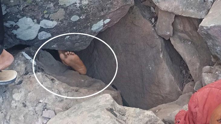 Devasa kayalıklar arasında inanılmaz kurtuluş! Bu halde bulundu