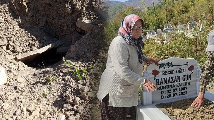 ‘Oğlumun mezarının açıldığını görünce orada yığıldım’