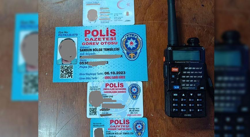 Sahte polis kimliği ve muhabir kartı ile yakalandı
