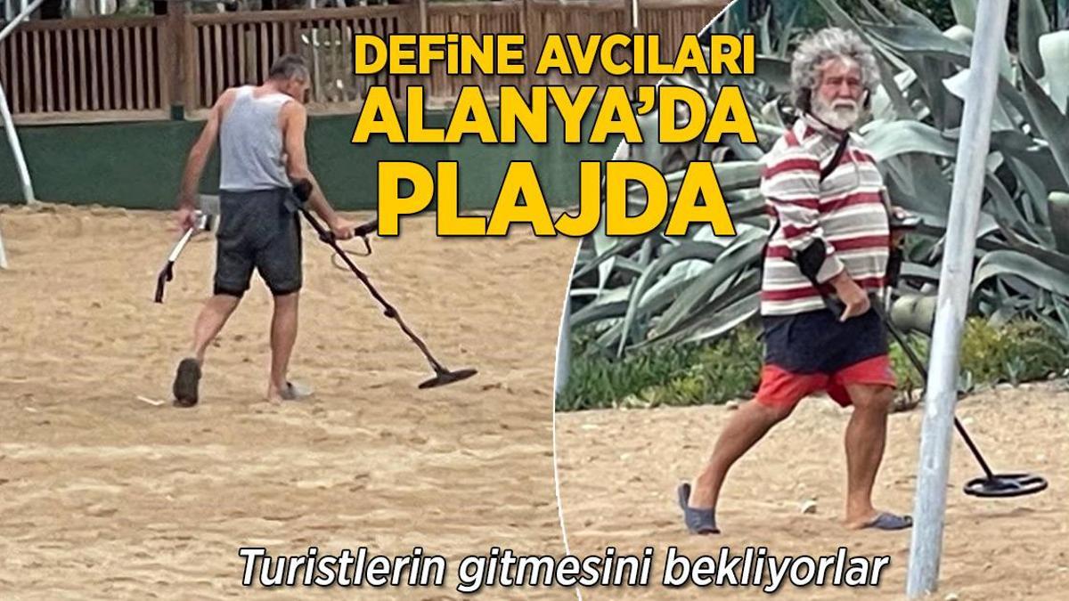 Define avcıları Alanya’da plajda: Ne bulursak kar!