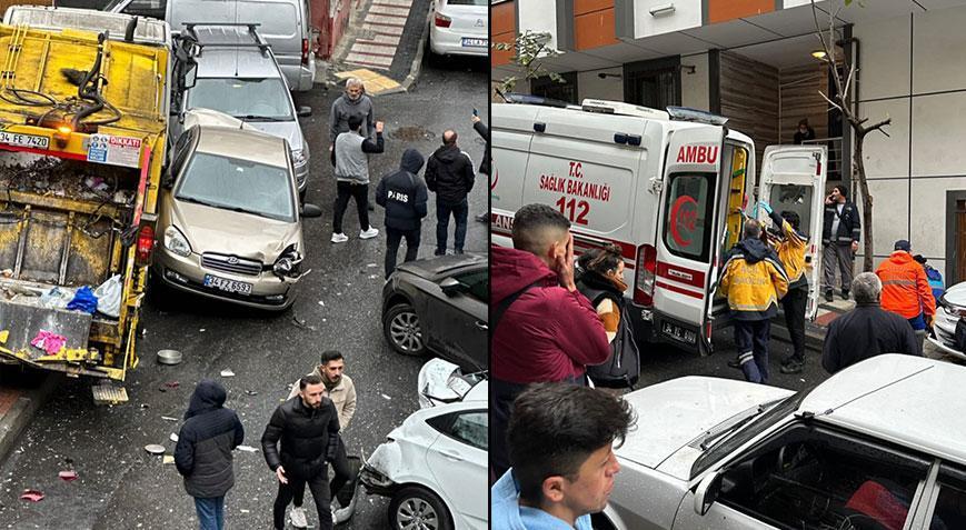 Bağcılar’da çöp kamyonu dehşet saçtı! Çok sayıda araca çarparak durabildi