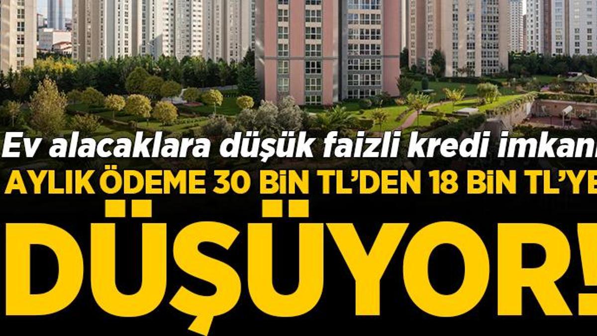 Ev alacaklara düşük faizli kredi imkanı! 30 bin TL’lik ödeme 18 bin TL’ye düşüyor