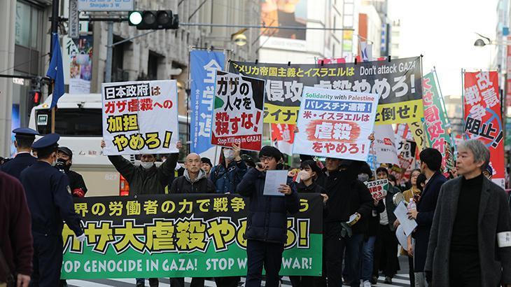 Japonya’da Gazze’ye destek eylemi
