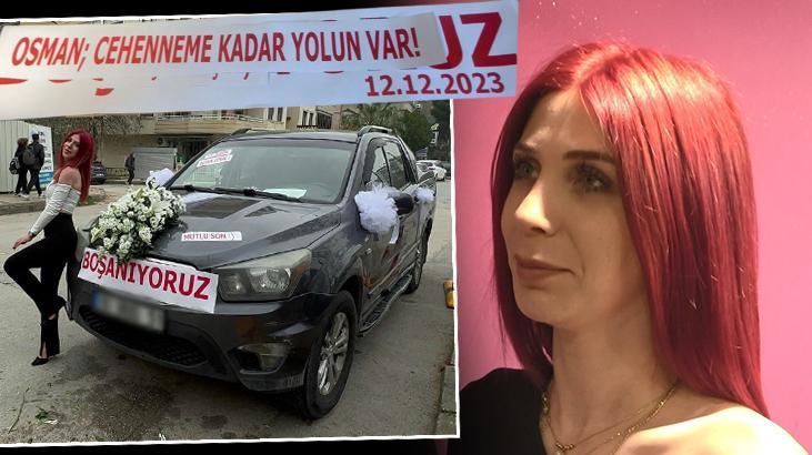 Adliyeye ‘Osman cehenneme kadar yolun var, boşanıyoruz’ yazılı aracıyla gitti, boşanamadı!