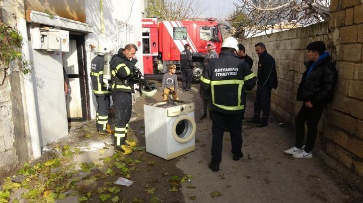 Çamaşır makinesinden yangın çıktı! Adıyaman’da korku dolu anlar