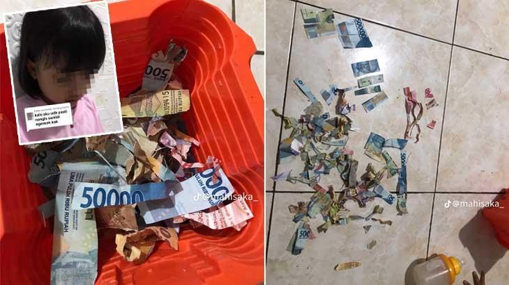 Küçük kız paraları lime lime etti! ‘Bir aylık geçim masrafı’