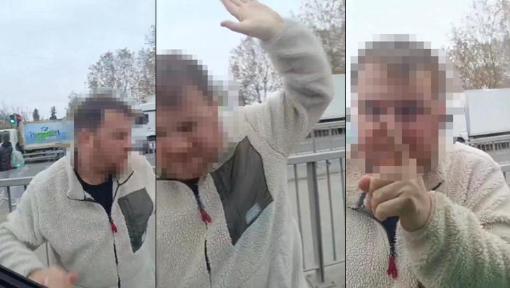 İstanbul’da trafikte şok görüntü! Tek yumrukla aynayı indirdi