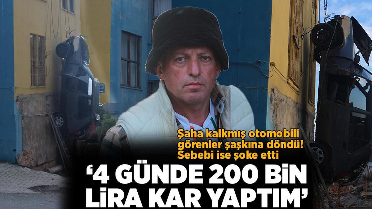 Evin duvarında şaha kalkmış otomobili görenler şaşkına döndü! Sebebi herkesi şoke etti