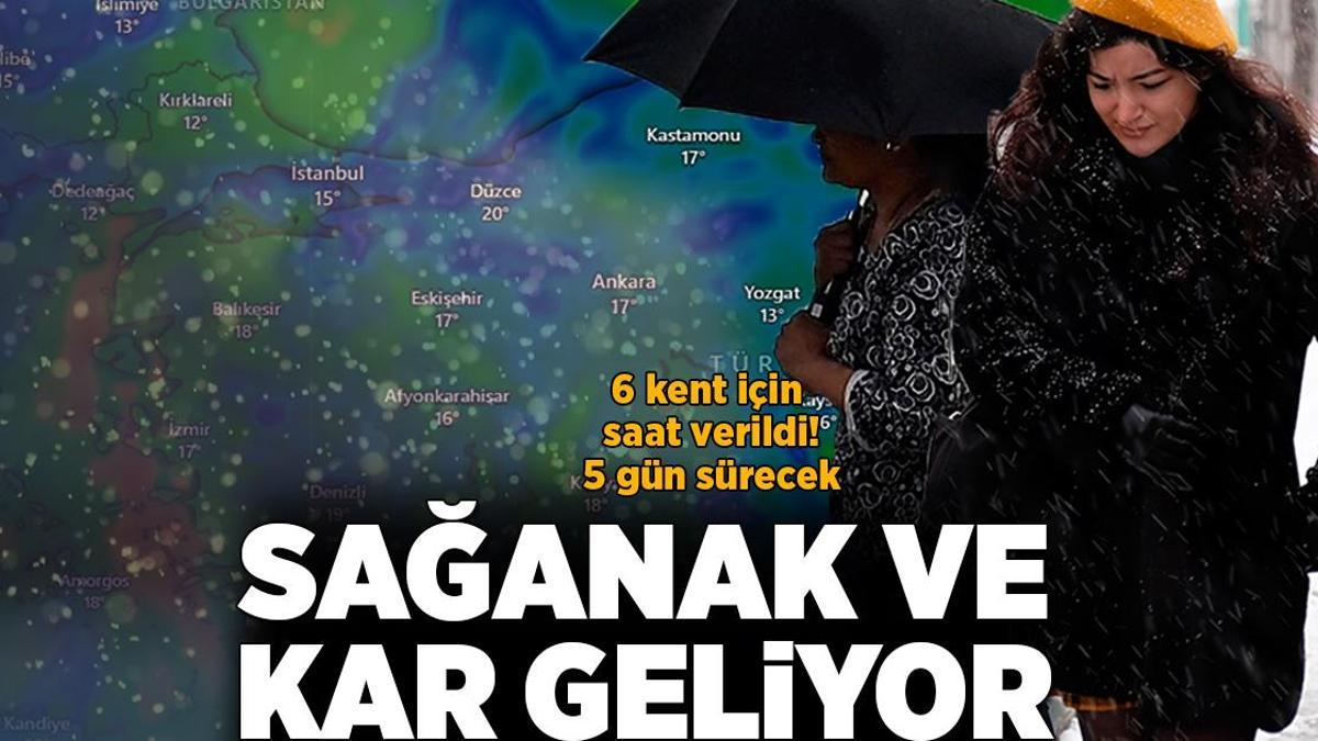 Son dakika… Meteoroloji 6 kenti saat verip uyardı! Sağanak ve kar geliyor