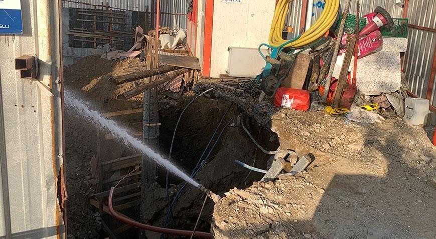 Beyoğlu’nda inşaat temelinde toprak kayması! 1 işçi yaralandı