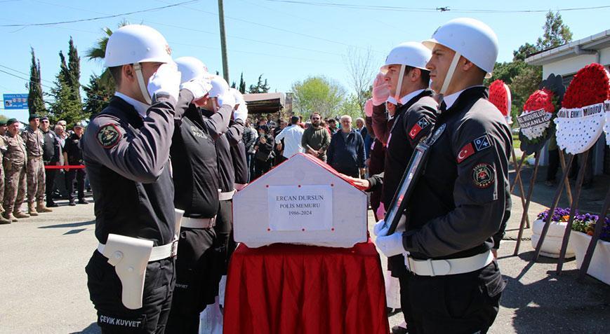 Görevi başında hayatını kaybeden polis memuruna veda
