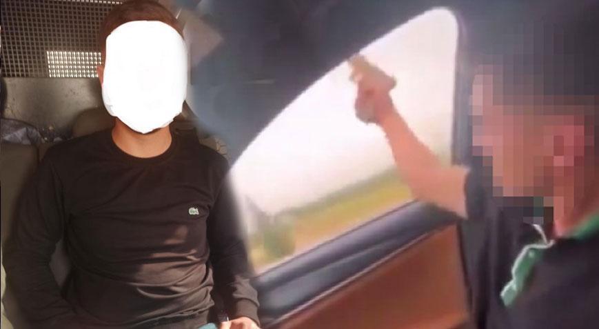 Seyir halindeki araçtan havaya ateş açan maganda yakalandı