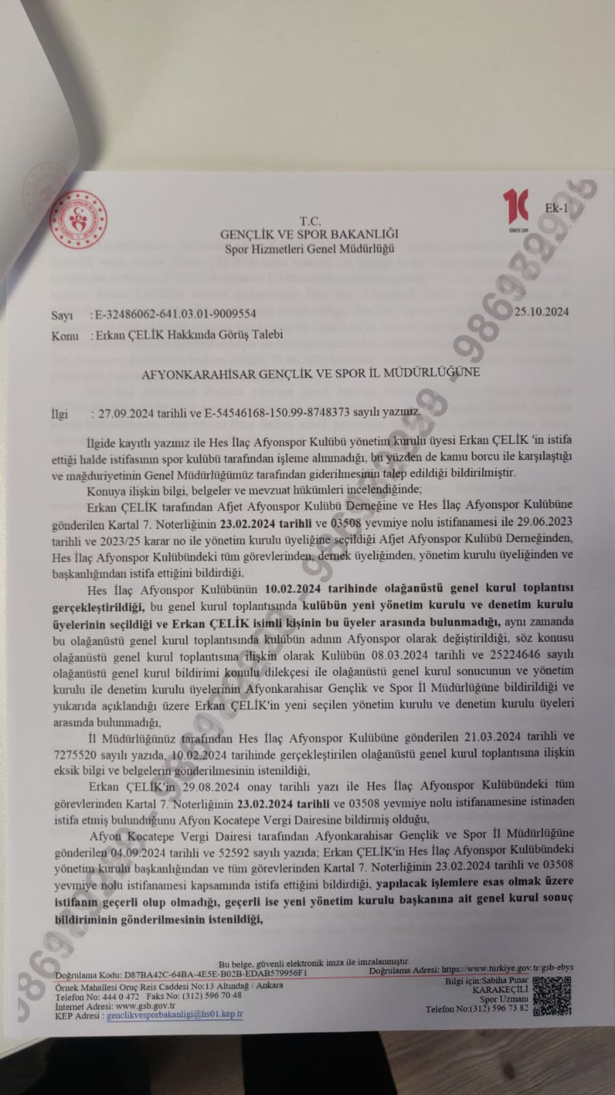 Afyonkarahisar Spor Camiasında Gerginlik: İsmail Hakkı Kasapoğlu’nun Görevdeki Tarafsızlığı Sorgulanıyor