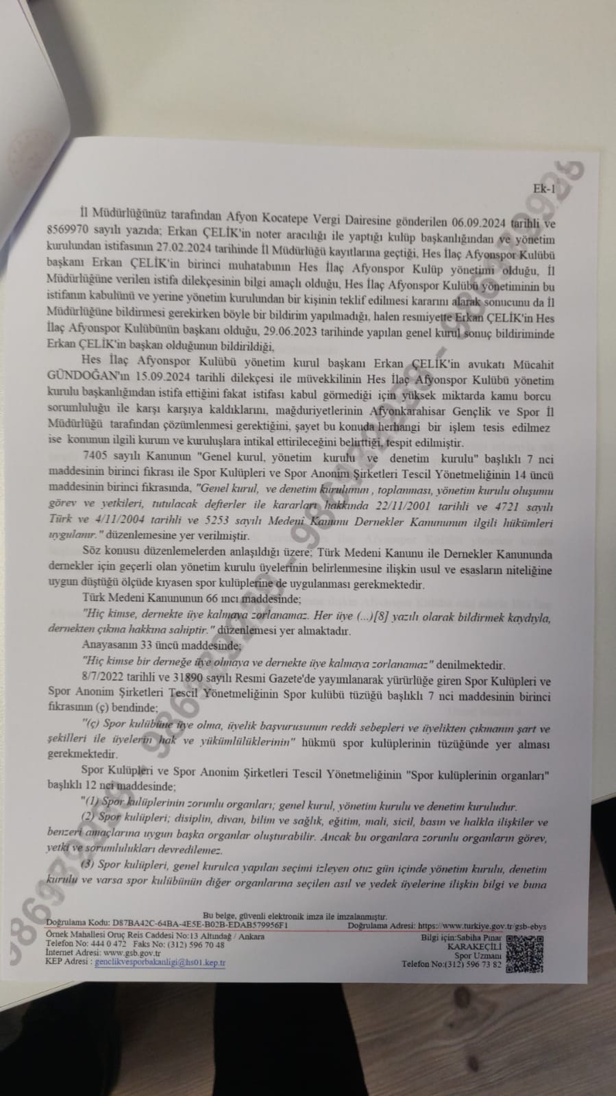 Afyonkarahisar Spor Camiasında Gerginlik: İsmail Hakkı Kasapoğlu’nun Görevdeki Tarafsızlığı Sorgulanıyor