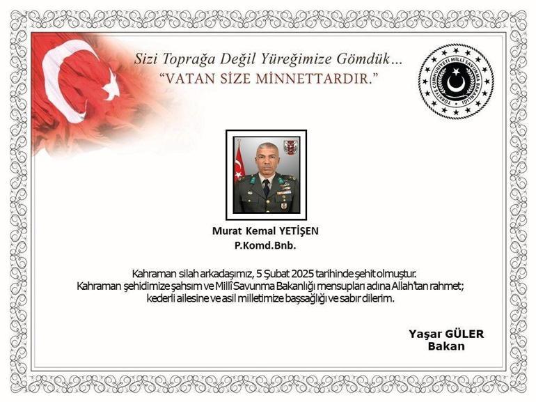 Şehit Binbaşı Murat Kemal Yetişen için tören