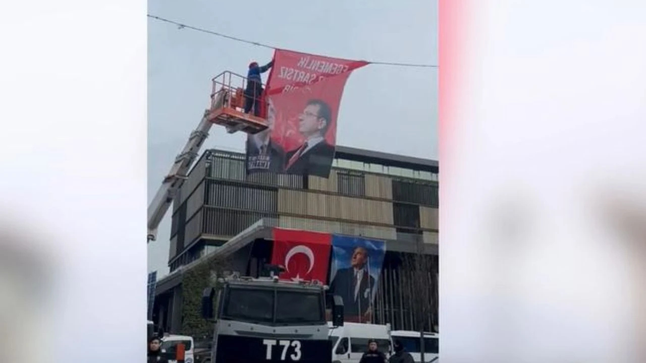 Şişli de İmamoğlu ve Şahan Afişleri Toplatılıyor