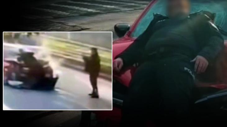 AYDIN’DA POLİS MEMURUNA OTOMOBİL ÇARPTI: SÜRÜCÜNÜN SKANDAL DAVRANIŞI KAMERADA