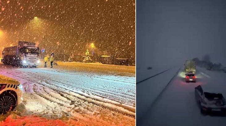 Yoğun Kar Gerede-Karabük Yolunu Kapattı