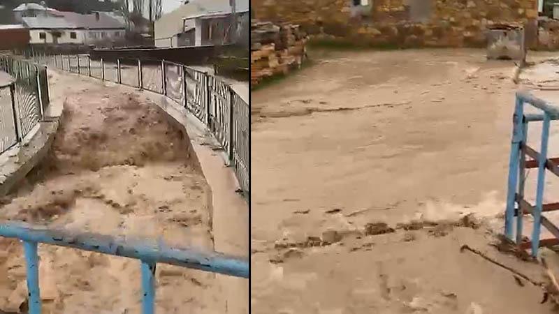Sivas’ta Sağanak Sonrası Taşkın: Köprü ve Köy Yolları Sular Altında