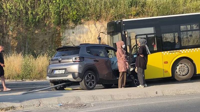 Atakent’te İETT Otobüsü ile Otomobil Çarpıştı: 1 Yaralı