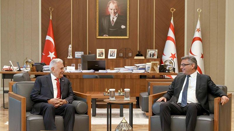 Binali Yıldırım, TDT Aksakallar Konseyi çalışmalarını Erhürman’a anlattı