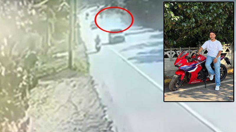 Motosiklet sürücüsünün hayatını kaybettiği kaza kamerada