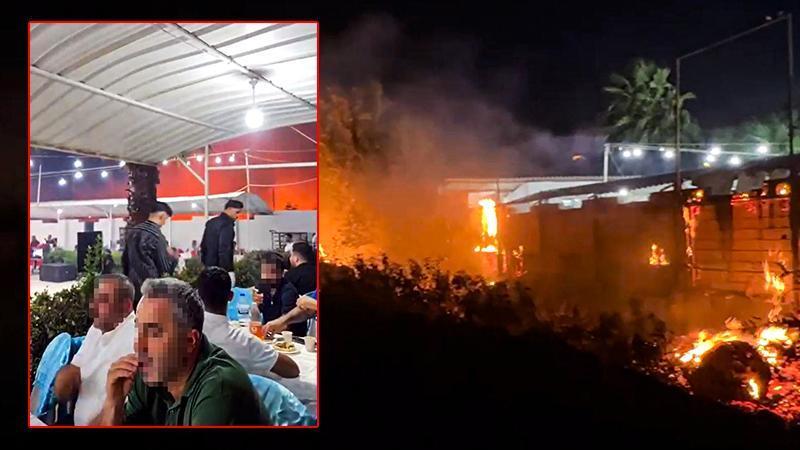 Düğündeki havai fişek yangın çıkardı