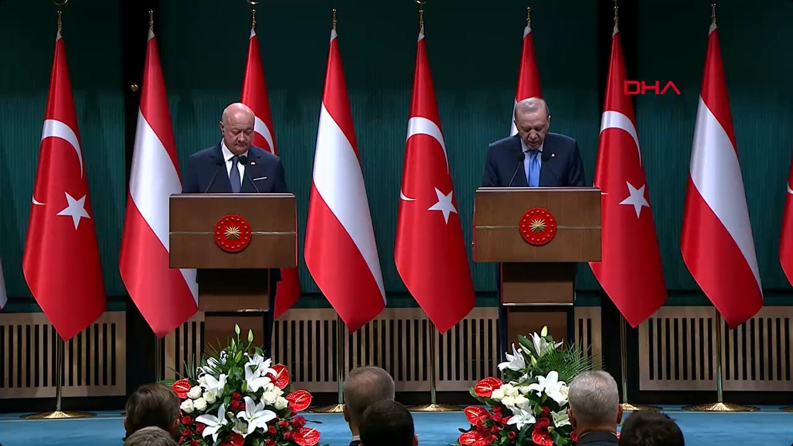Erdoğan ve Avusturya Şansölyesi Stocker’dan iş birliği mesajı: “5 milyar dolar ticaret hedefliyoruz”