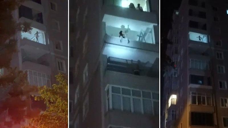Balkonda dans ederken intihar girişimi sanıldı! Ekipler alarma geçti