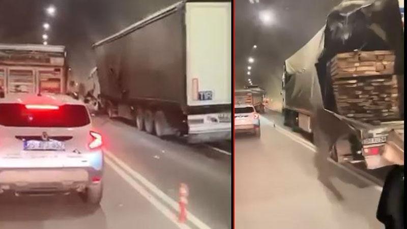 T-26 Tüneli’nde zincirleme kaza: İranlı TIR sürücüsü öldü