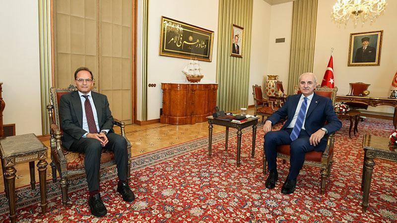 Kurtulmuş’tan İtalya’nın Ankara Büyükelçisi Manzo’ya kabul